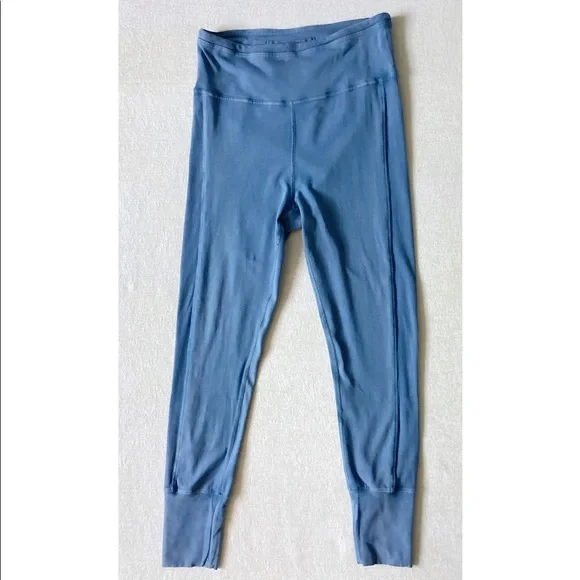 Free People Movement Hot Shots Cotton Jersey Pants Woman Medium Apres Blue - Picture 2 of 15